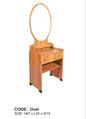 Sleek designer dressing table with Oval shaped Mirror with Drawer