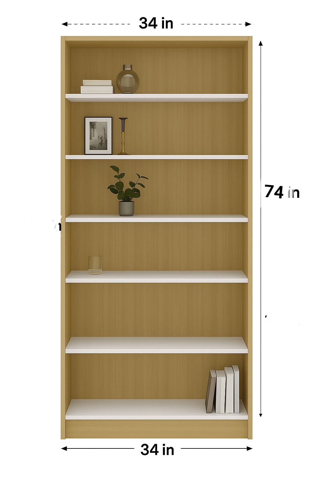 Modern 6 tier designer bookshelf for living room